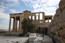 The Sacred Olive Tree, the Erechtheion, The Acropolis, Athens, Greece. Creator: Samuel Magal