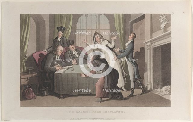 The Sacred Page Displayed, from "Journal of Sentimental Travels in the Southern Provinces ..., 1821. Creator: Thomas Rowlandson.