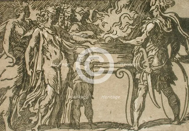 The Sacrifice, c1530s/1540s. Creators: Antonio da Trento, Parmigianino, Niccolo Vicentino, Andrea Andreani.