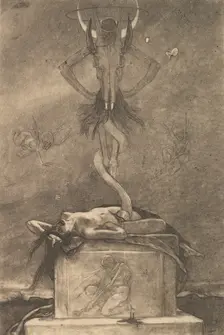 The Sacrifice, from The Satanic Ones, ca. 1882., ca. 1882. Creator: Felicien Joseph Victor Rops Félicien Rops