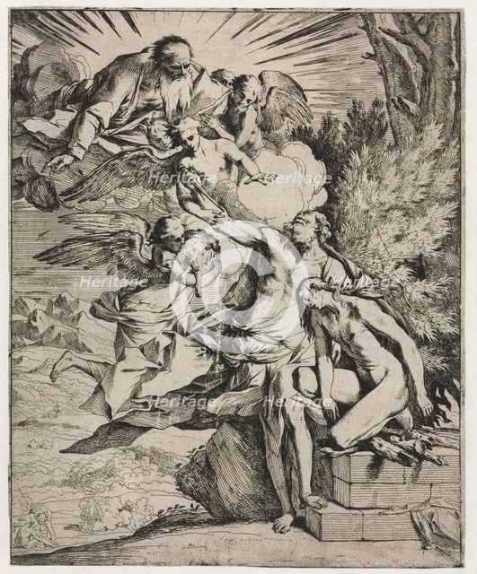 The Sacrifice of Abraham, ca. 1645-50. Creator: Pietro Testa (Italian, 1612-1650).