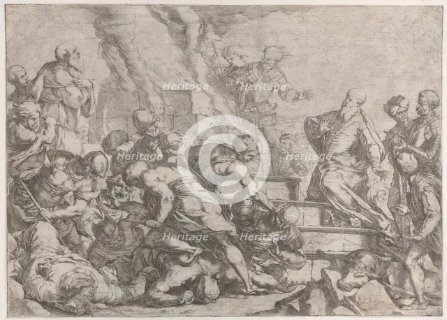 The sacrifice of Elijah, ca. 1653. Creator: Luca Giordano.
