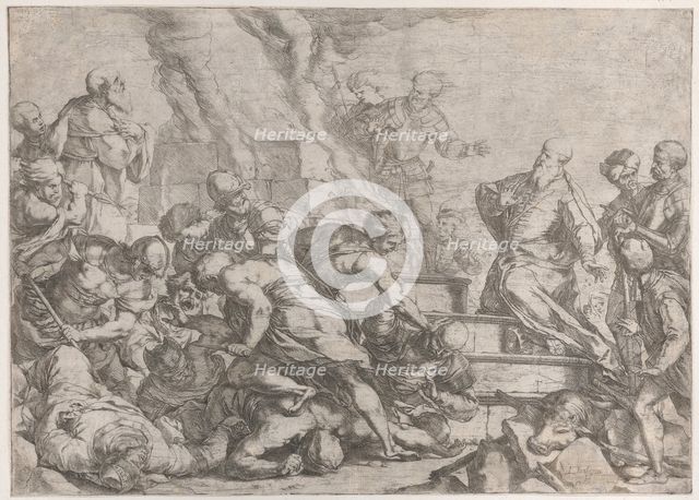The sacrifice of Elijah, ca. 1653. Creator: Luca Giordano.