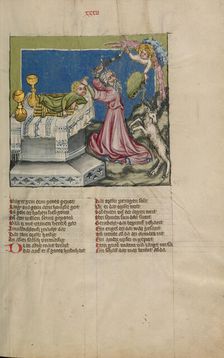 The Sacrifice of Isaac; Weltchronik, about 1400-1410. Creator: Unknown