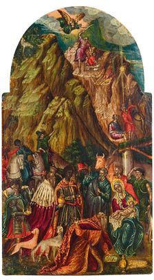 The Sacrifice of Isaac and The Adoration of the Magi, 16th century. Creator: Klontzas, George (c. 1530-1608)