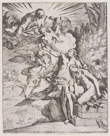 The sacrifice of Isaac by his father Abraham, ca. 1640-42. Creator: Pietro Testa