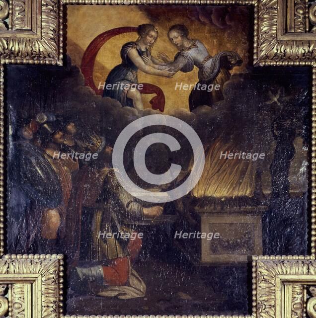 The sacrifice of Iphigenia. Main motif of the fireplace from a hotel in rue des..., c1626-1650. Creator: Unknown.