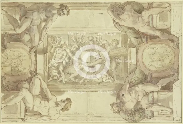 The Sacrifice of Noah, mid-17th century.  Creator: Andrea Sacchi ?.
