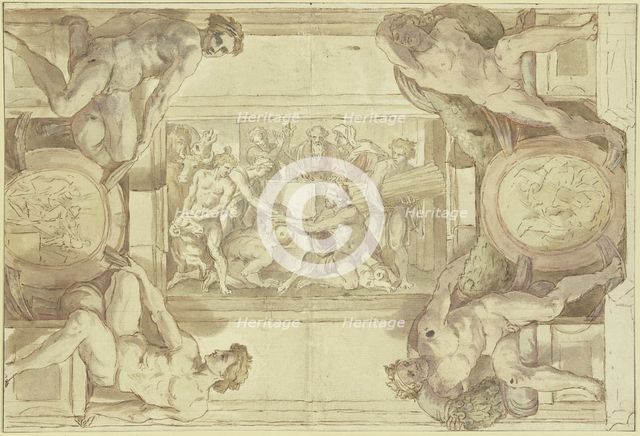 The Sacrifice of Noah, mid-17th century.  Creator: Andrea Sacchi ?.