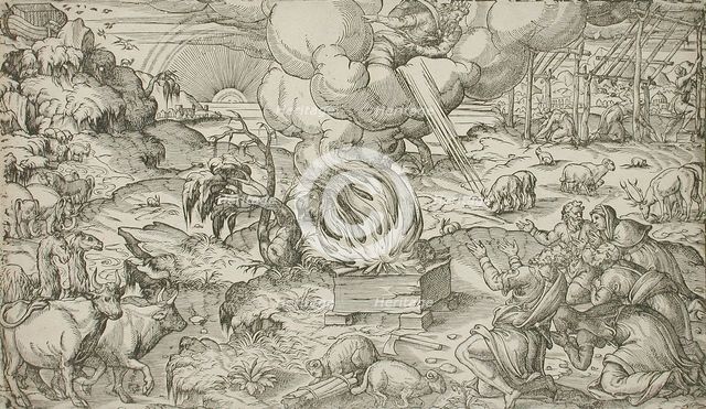The Sacrifice of Noah, between 1575 and 1600. Creator: Unknown.