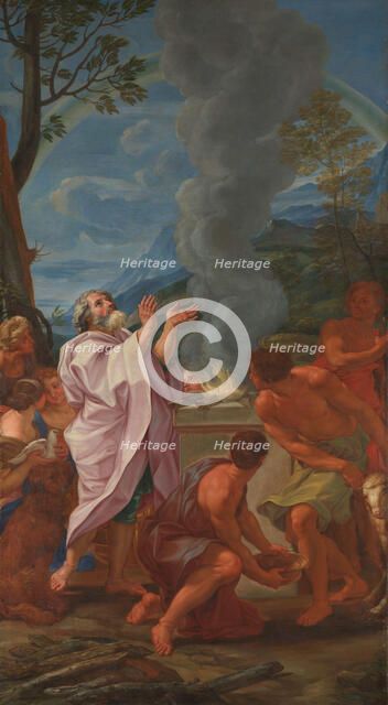 The Sacrifice of Noah, Last half of 17th century. Creator: Giovanni Battista Gaulli Baciccio.