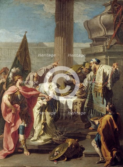 The Sacrifice of Polyxena at the Tomb of Achilles, c1735. Creator: Giovanni Battista Pittoni the Younger.