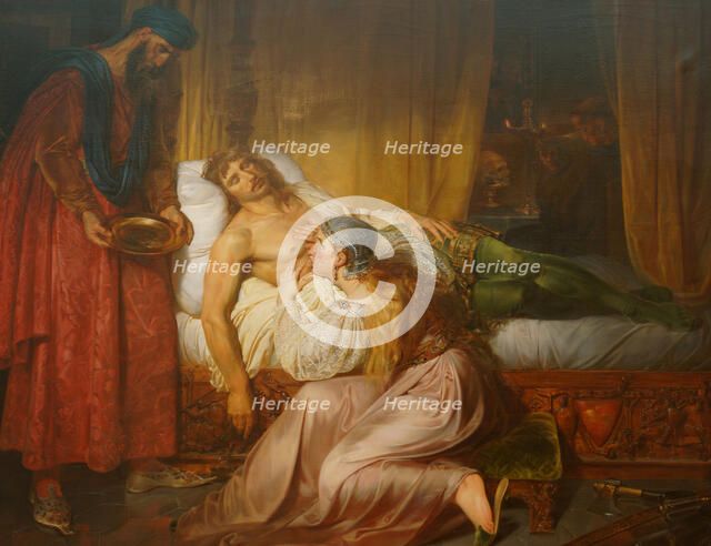 The sacrifice of Sibylla of Jerusalem. Artist: Auvray, Félix (1800-1833)