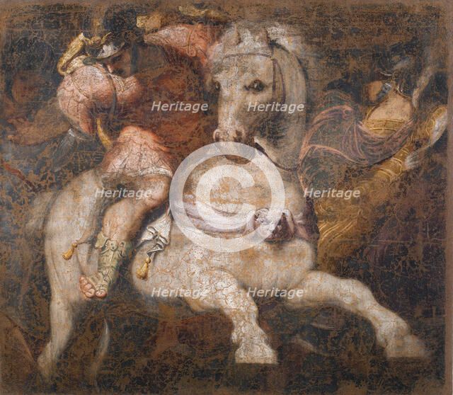 The Sacrificial Death of Marcus Curtius, 1556-1557. Creator: Gambara, Lattanzio (c. 1530-1574).