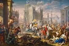 The Sacrificial Death of Marcus Curtius. Creator: Platzer, Johann Georg (1704-1761)