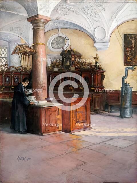 The sacristy of the university church in Vienna, 1901. Creator: Alfred Edler von Pflugl.