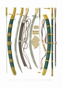 The sabres of Prince Dmitry Pozharsky and Kuzma Minin, 1849-1853. Creator: Solntsev, Fyodor Grigoryevich (1801-1892)