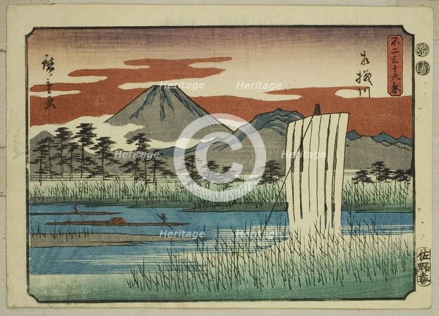 The Sagami River (Sagamigawa), from the series "Thirty-six Views of Mount Fuji (Fuji..., 1852. Creator: Ando Hiroshige.