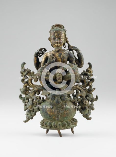 The Sage Agastya Seated in Meditation on his Water Pot (Kumbha), 15th century. Creator: Unknown.