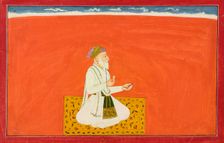 The sage-physician Dhanvantari, folio from the "Sixth" Bhagavata Purana series..., ca. 1735-1740. Creator: Manaku