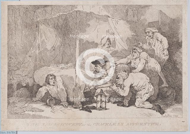 The Sad Discovery of the Graceless Apprentice, November 30, 1785., November 30, 1785. Creator: Thomas Rowlandson.
