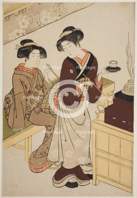 The Sakuragawa Teahouse, c. 1777. Creator: Kitao Shigemasa.