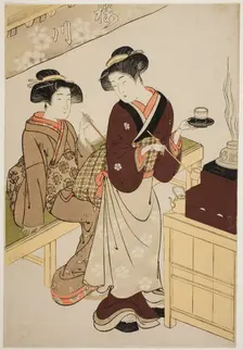 The Sakuragawa Teahouse, c. 1777. Creator: Kitao Shigemasa