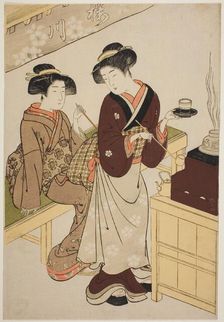 The Sakuragawa Teahouse, c. 1777. Creator: Kitao Shigemasa