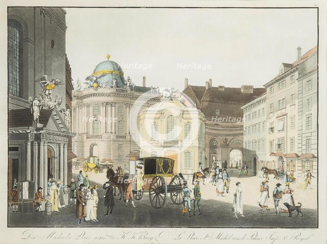 The Saint Michael Square in Vienna, Early 19th cen.. Creator: Postl, Karel (1769-1818).