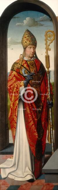 The Saint Anne Altarpiece: Saint Nicholas [left panel], c. 1500/1520. Creators: Gerard David, Workshop of Gerard David.