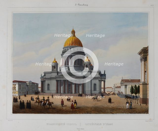 The Saint Isaac's Cathedral in Saint Petersburg, 1840s.
