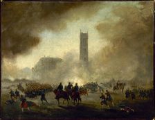 The Saint-Jacques tower, taken over by Versailles troops, c1871. Creator: Gustave Boulanger
