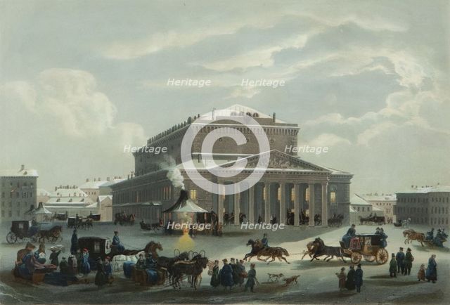 The Saint Petersburg Imperial Bolshoi Kamenny Theatre, End 1840s. Creator: Diez, Samuel Friedrich (1803-1873).