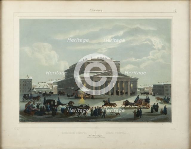 The Saint Petersburg Imperial Bolshoi Kamenny Theatre, End 1840s. Creator: Diez, Samuel Friedrich (1803-1873).