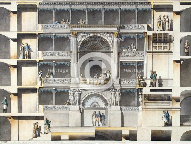 The Saint Petersburg Imperial Bolshoi Kamenny Theatre. Parts of the Auditorium with the Tsar's Box,  Artist: Quarenghi, Giacomo Antonio Domenico (1744-1817)