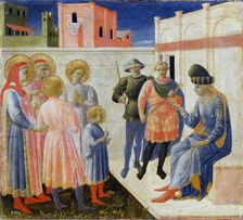 The Saints Cosmas and Damian with their Brothers before the Proconsul Lysias..., c. 1440. Creator: Angelico, Fra Giovanni, da Fiesole (ca. 1400-1455)