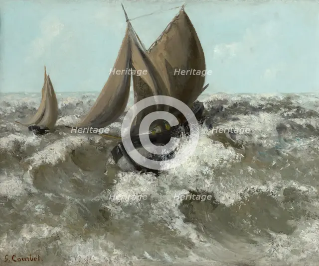 The Sailboat (Seascape), c1869. Creator: Gustave Courbet.