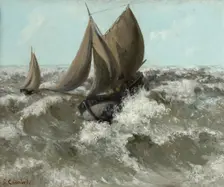 The Sailboat (Seascape), c1869. Creator: Gustave Courbet