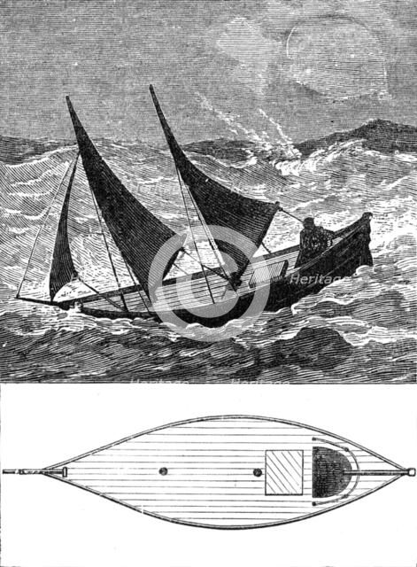 The Sailing-Boat Il Leone di Caprera, 3½ tons burden, from Monte Video, 1881. Creator: Unknown.