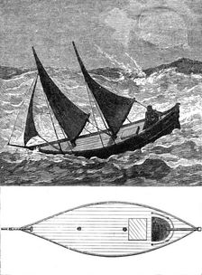 The Sailing-Boat Il Leone di Caprera, 3½ tons burden, from Monte Video, 1881. Creator: Unknown