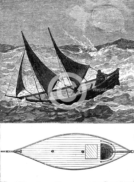 The Sailing-Boat Il Leone di Caprera, 3½ tons burden, from Monte Video, 1881. Creator: Unknown.