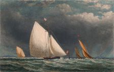 The Sailing Match; Yachts Rounding The Flag Buoy 19th century? Creator: J Godden