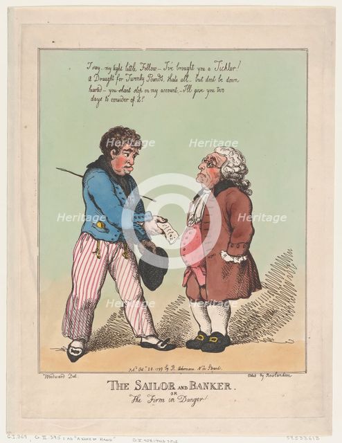 The Sailor and Banker, October 28, 1799., October 28, 1799. Creator: Thomas Rowlandson.