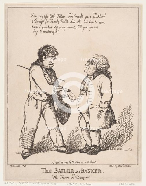 The Sailor and Banker, or the Firm in Danger, October 28, 1799., October 28, 1799. Creator: Thomas Rowlandson.