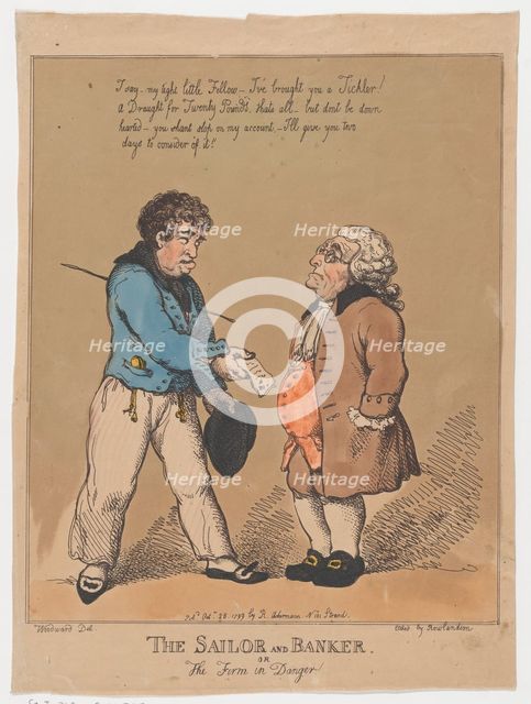 The Sailor and Banker, or the Firm in Danger, October 28, 1799., October 28, 1799. Creator: Thomas Rowlandson.