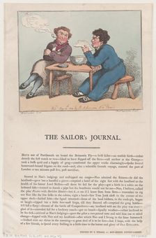 The Sailor's Journal, May 20, 1802., May 20, 1802. Creator: Thomas Rowlandson