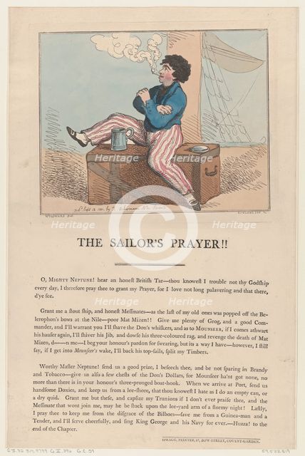 The Sailor's Prayer!!, September 12, 1801., September 12, 1801. Creator: Thomas Rowlandson.