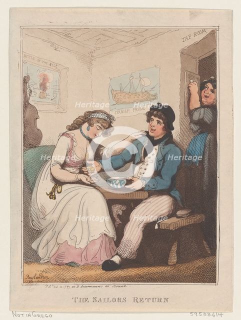 The Sailor's Return, October 10, 1799., October 10, 1799. Creator: Thomas Rowlandson.