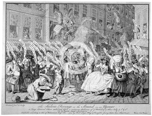 'The sailor's revenge, or the Strand in an uproar...', 1749. Artist: LP Boitard