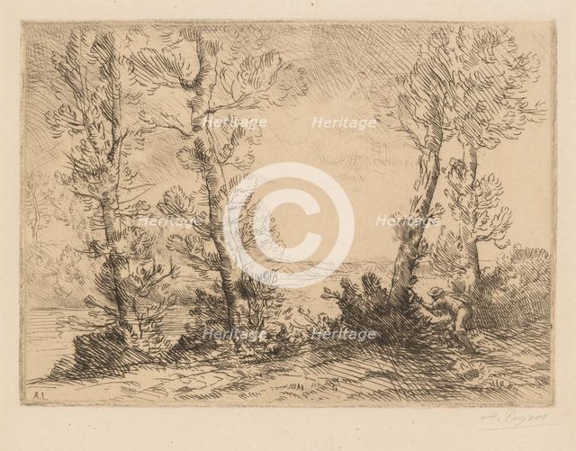 The Salmon Fisherman (Le Pêcheur du Saumon), c. 1880. Creator: Alphonse Legros (French, 1837-1911).